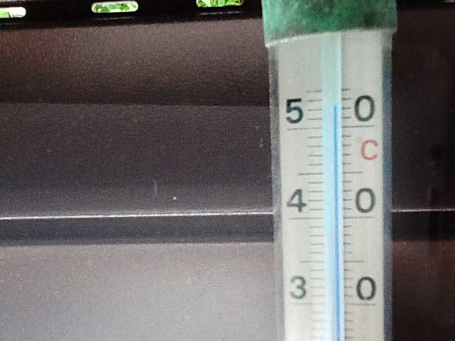 Thermometer bei ca. 52 Grad Celsius